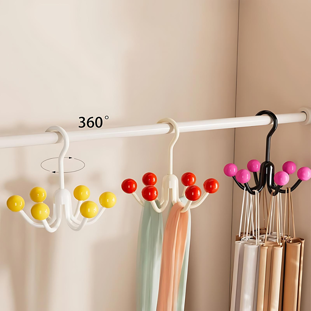 HangerHooks 360° Drehbarer Kleiderbügel Mit 6 Haken