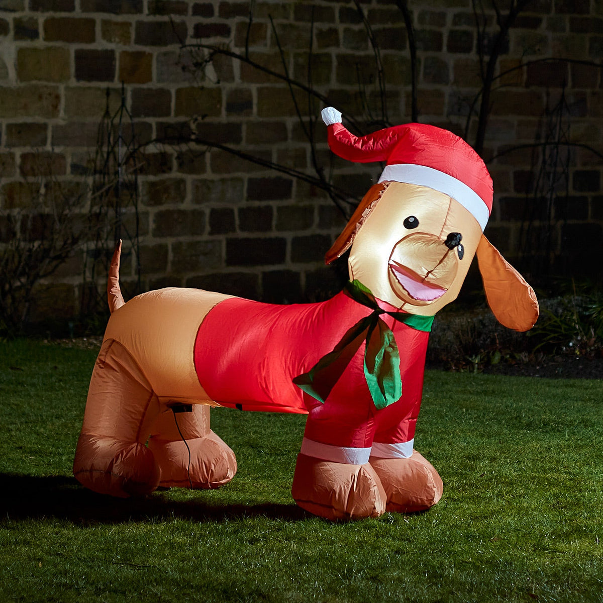 Aufblasbare LED-Dackel-Weihnachtsfigur – 120 cm
