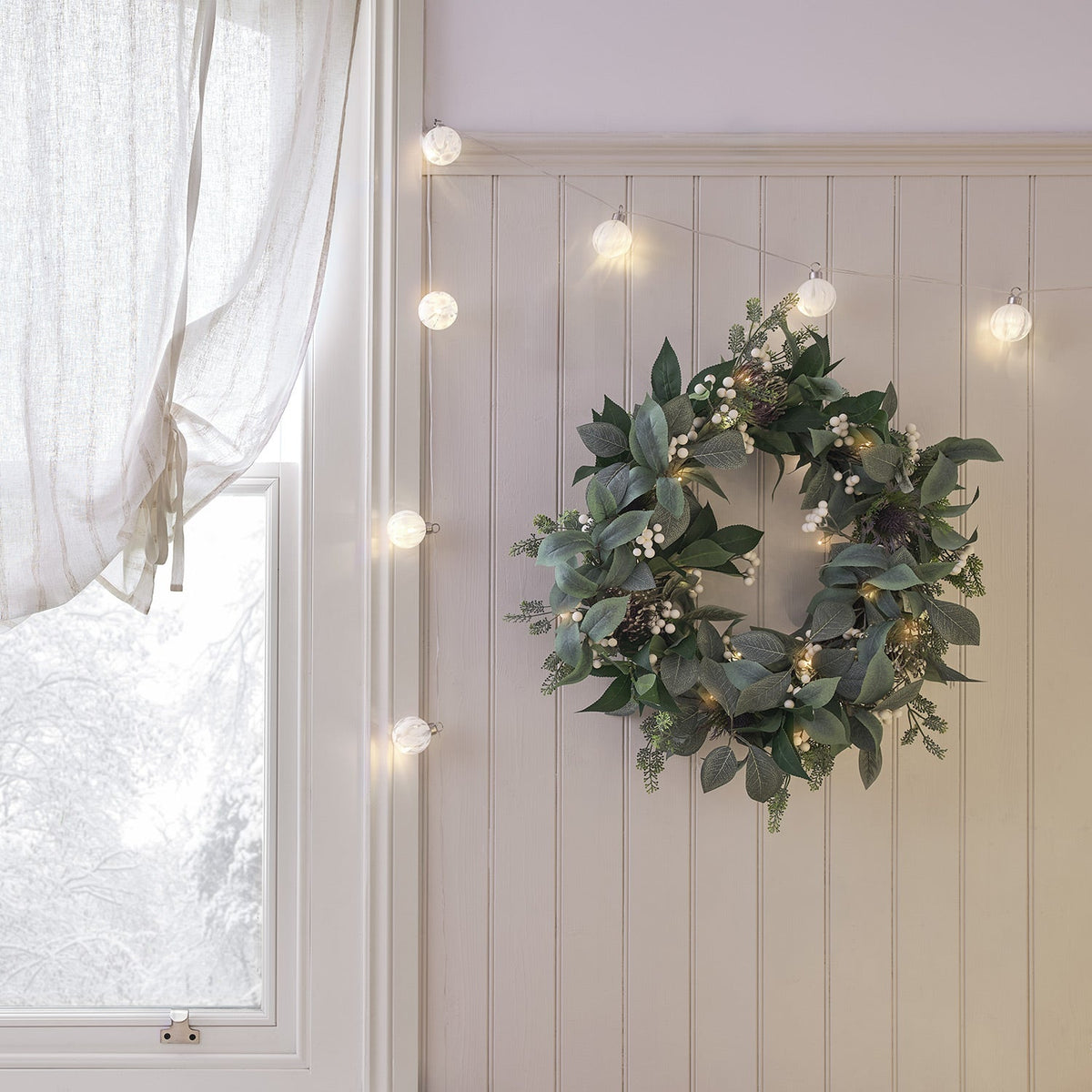 LED-Lichterkette Weihnachtsbaumkugeln warmweiß – 25er