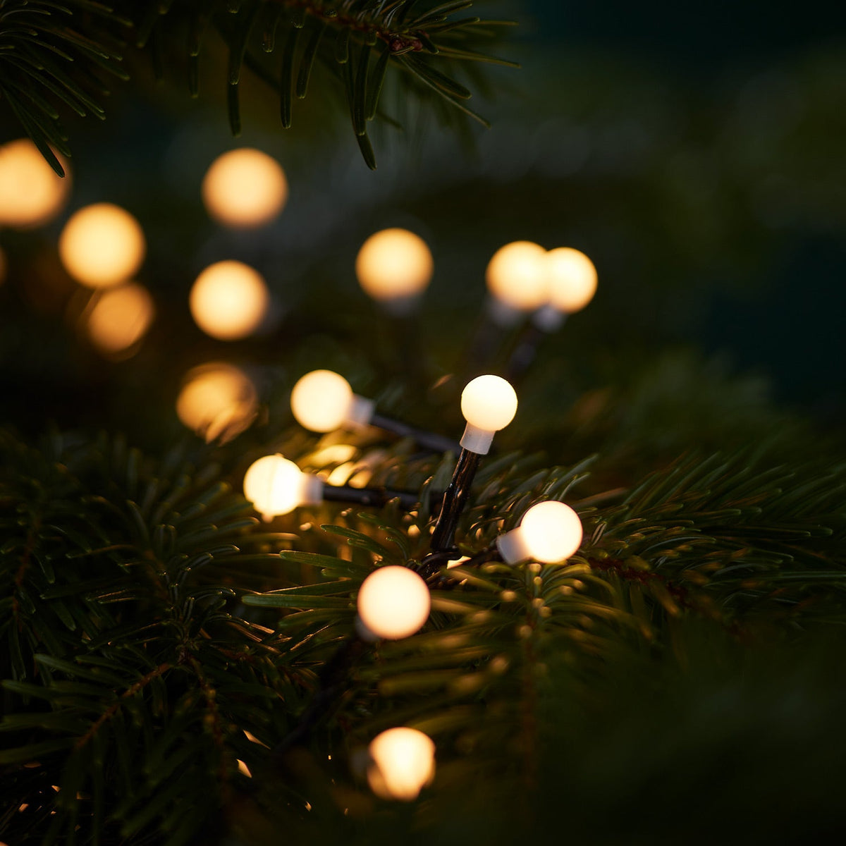 LED-Kompakt-Lichterkette Kugeln warmweiß – 500er