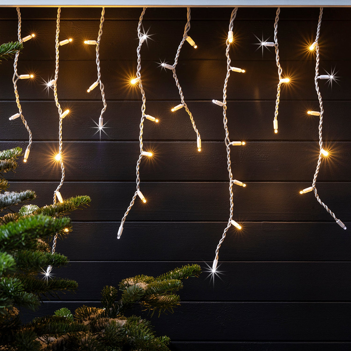 Pro Connect LED-Eiszapfen-Lichterkette glitzernd IP67 – 2 m
