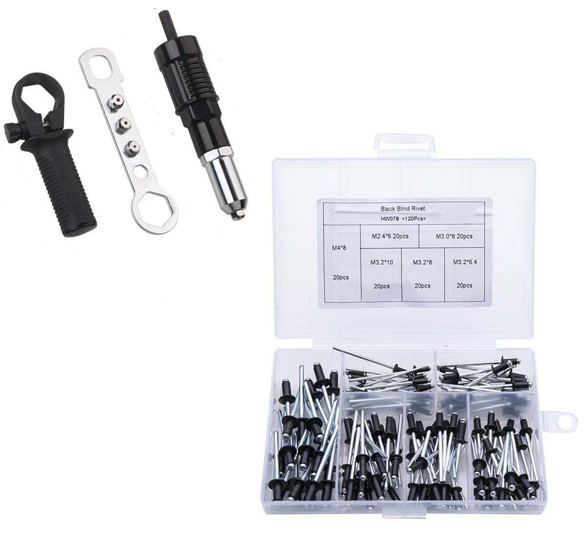 RivetAdapter Nietpistolen-Adapter-Set