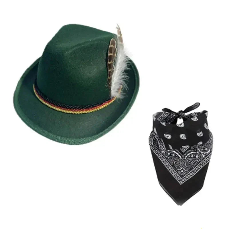 Trachten Accessoire-Set Oktoberfest, Hut & Schal Unisex