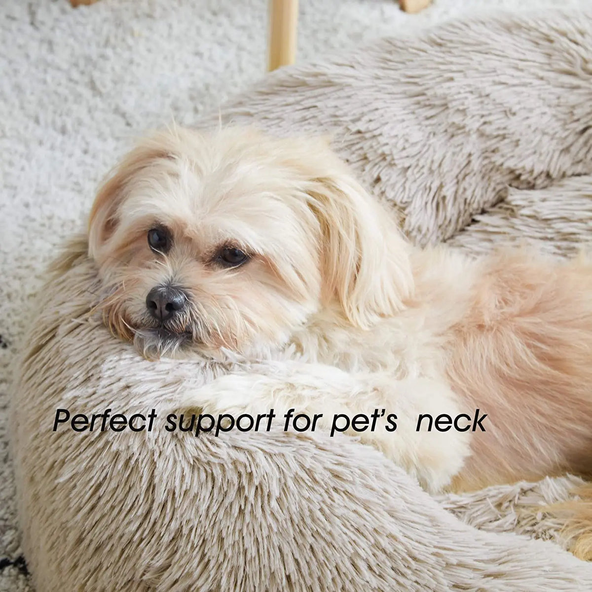 FurryBed Haustierbett Rund, Beruhigend und Waschbar