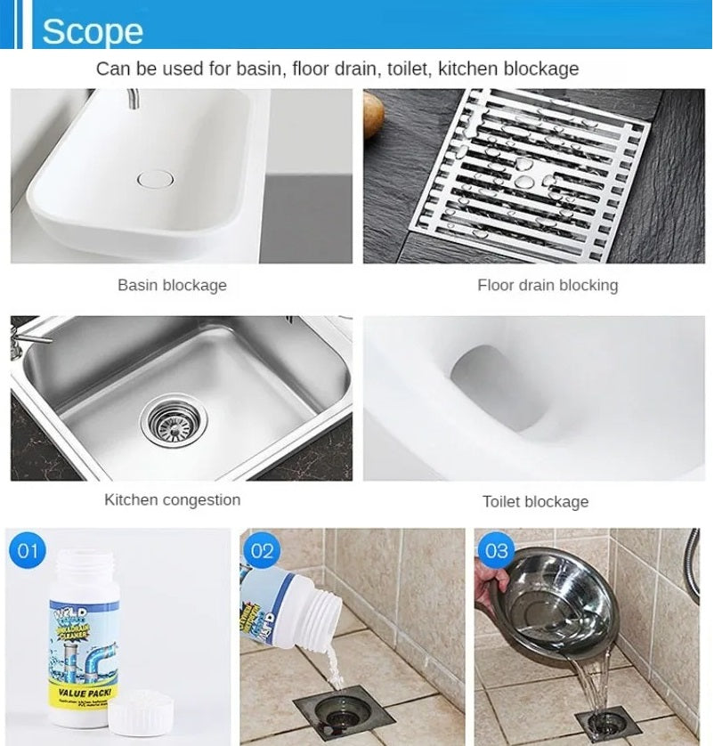 PipeCleaner Rohrreinigungspulver Für Spüle Und Abfluss