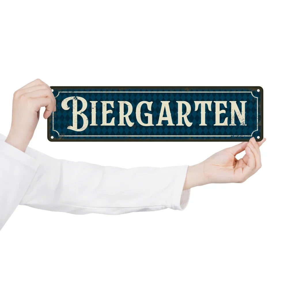 Vintage Metallschild Biergarten Oktoberfest, BiergartenTor