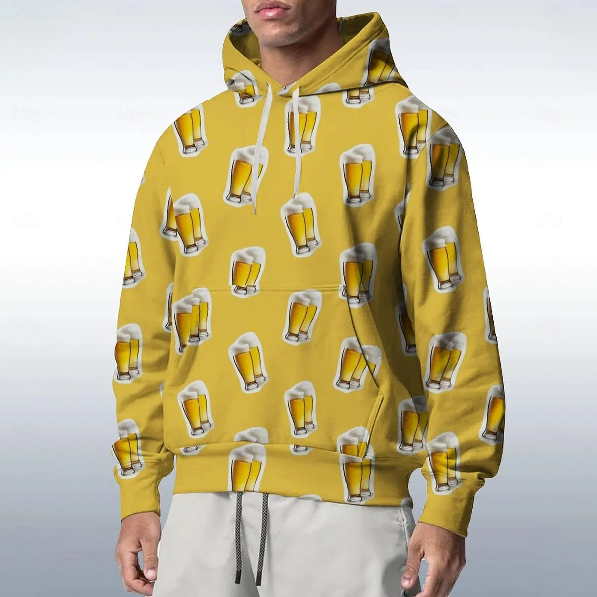 Oktoberfest Hoodie Oversize 3D Bierkrug-Print, Unisex S-6XL