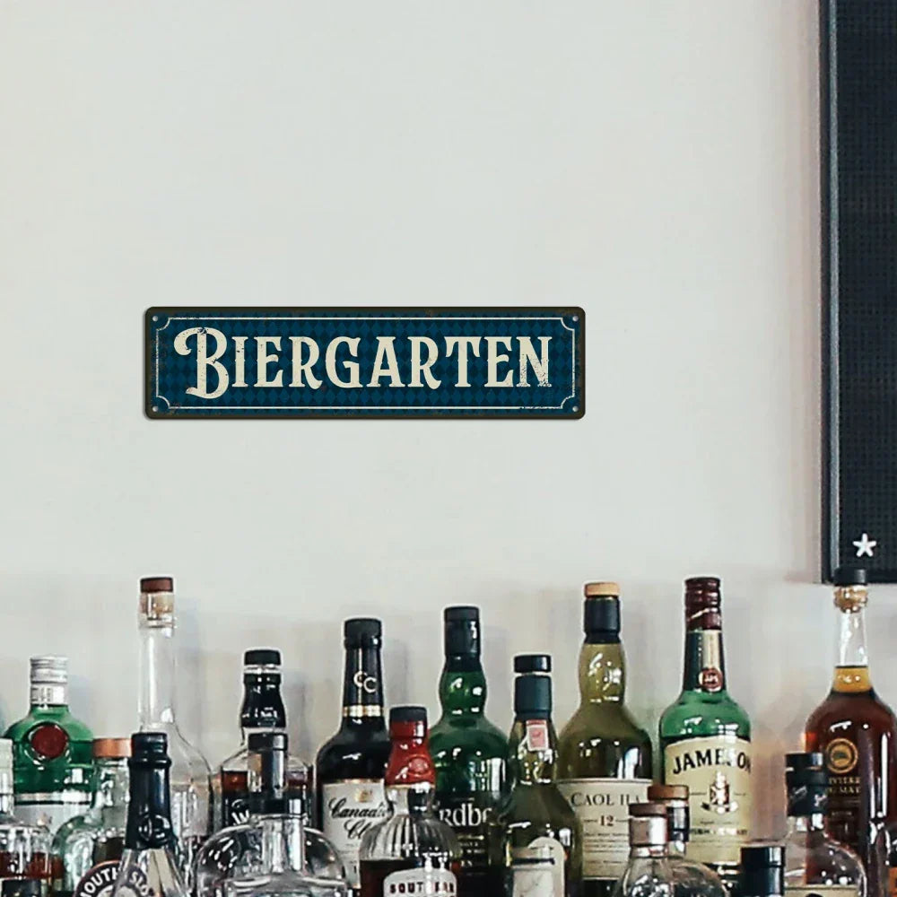 Vintage Metallschild Biergarten Oktoberfest, BiergartenTor
