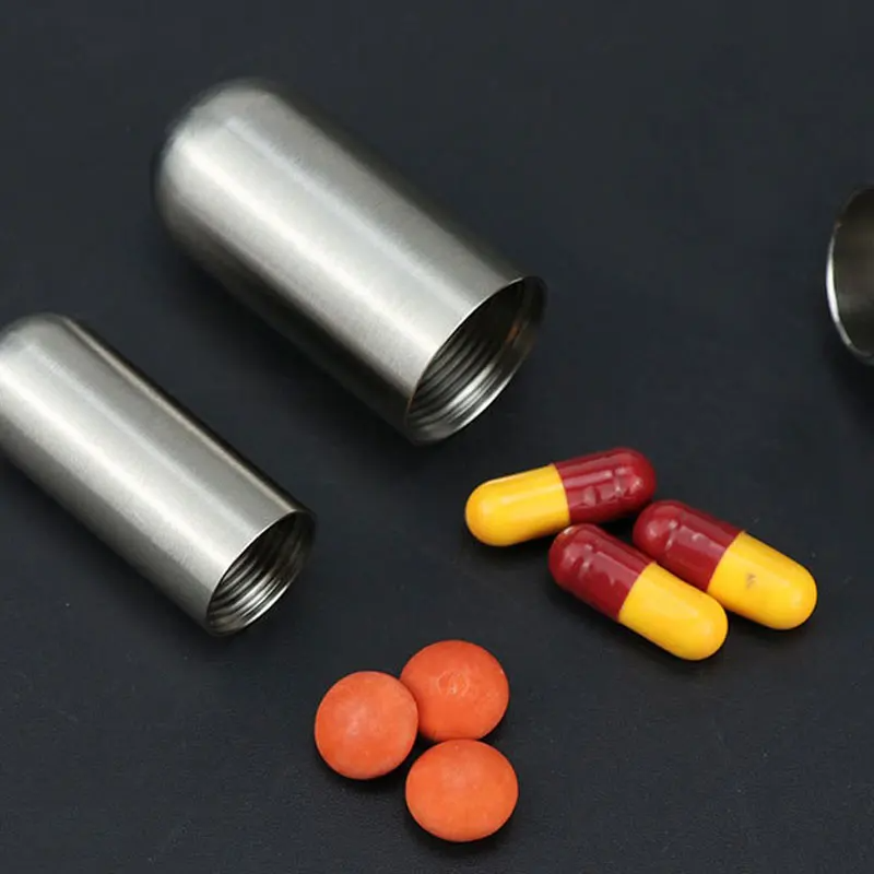 PillCapsule Edelstahl-Pillenbehälter Für Unterwegs