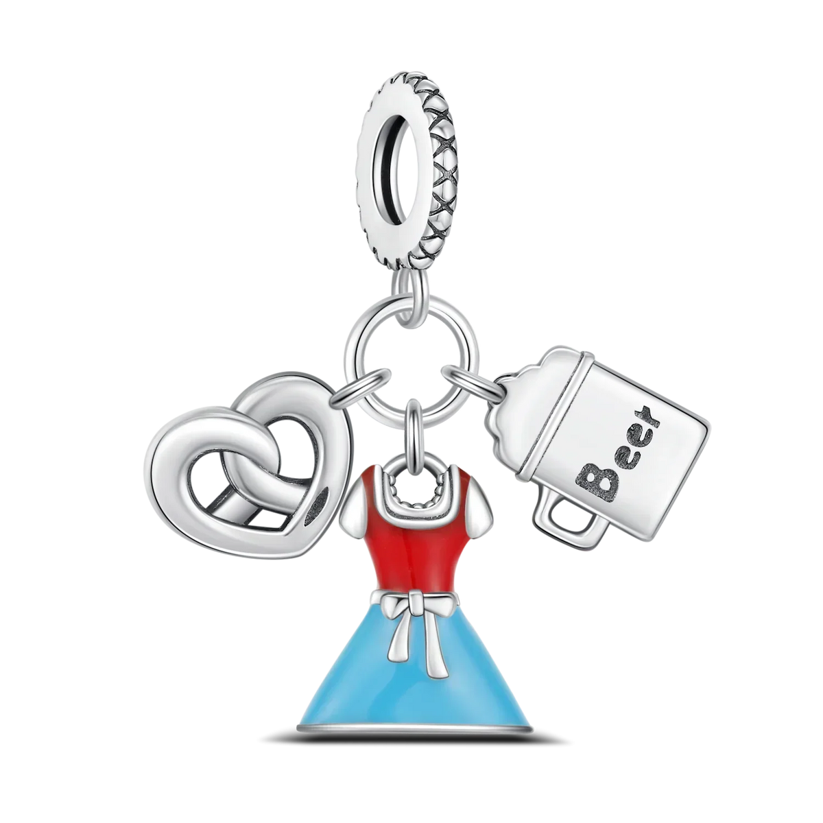 Oktoberfest Schmuck Armbandanhänger Silber, HerzGlanz