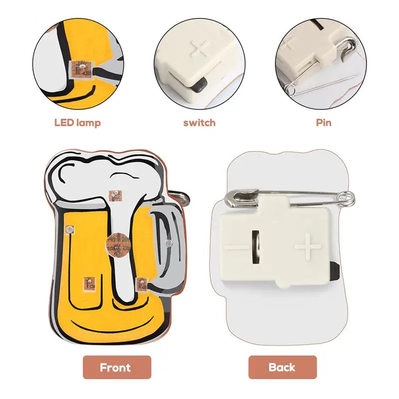 Oktoberfest LED Anstecknadeln Bierkrug, Leuchtende Pins