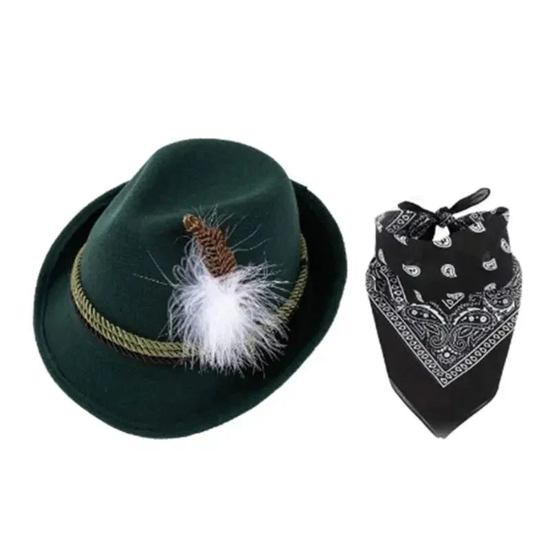 Trachten Accessoire-Set Oktoberfest, Hut & Schal Unisex