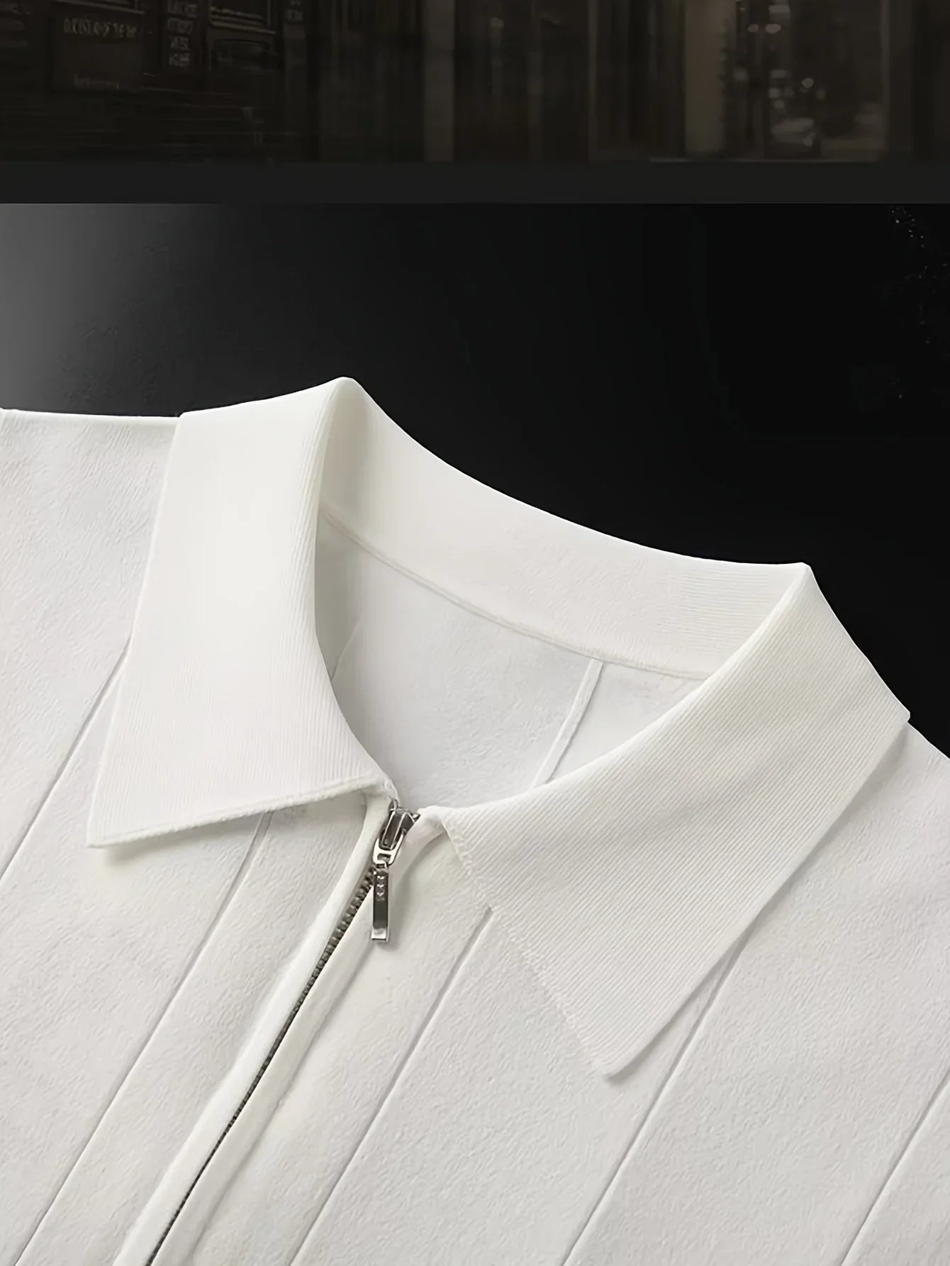 CuffPolo Halbzip-Design Nahaufnahme