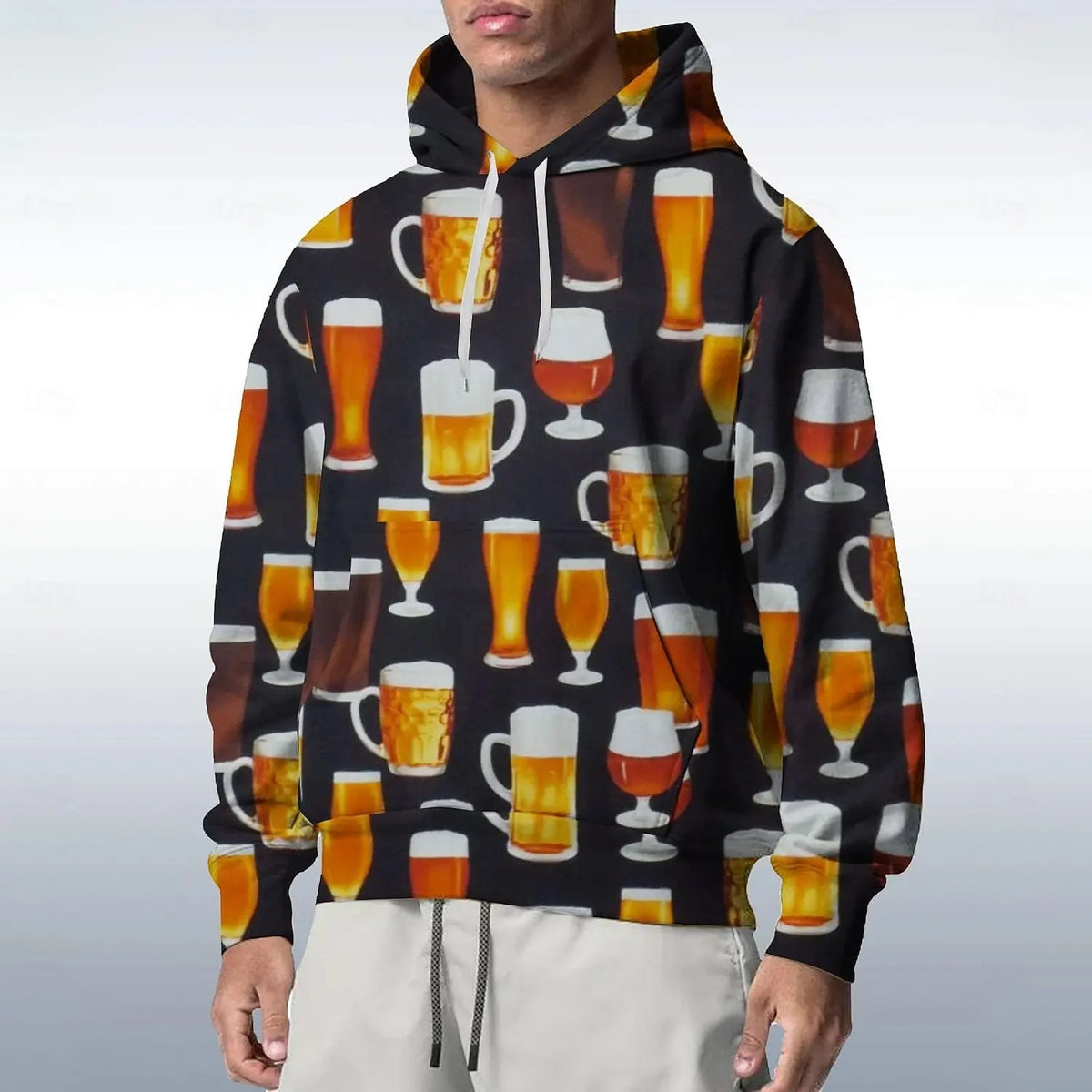 Oktoberfest Hoodie Oversize 3D Bierkrug-Print, Unisex S-6XL