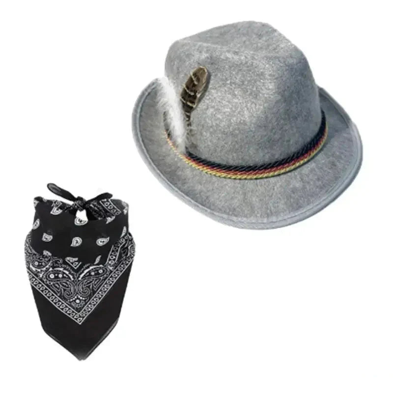 Trachten Accessoire-Set Oktoberfest, Hut & Schal Unisex