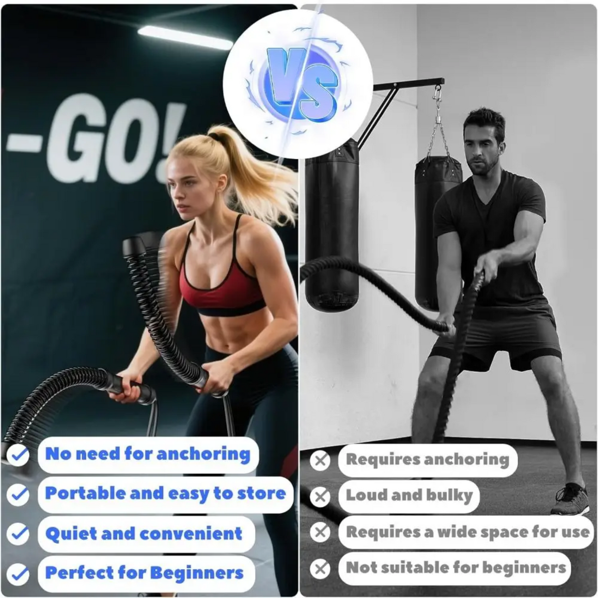 FitnessBar Verstellbarer Feder-Krafttrainer Für Oberkörper