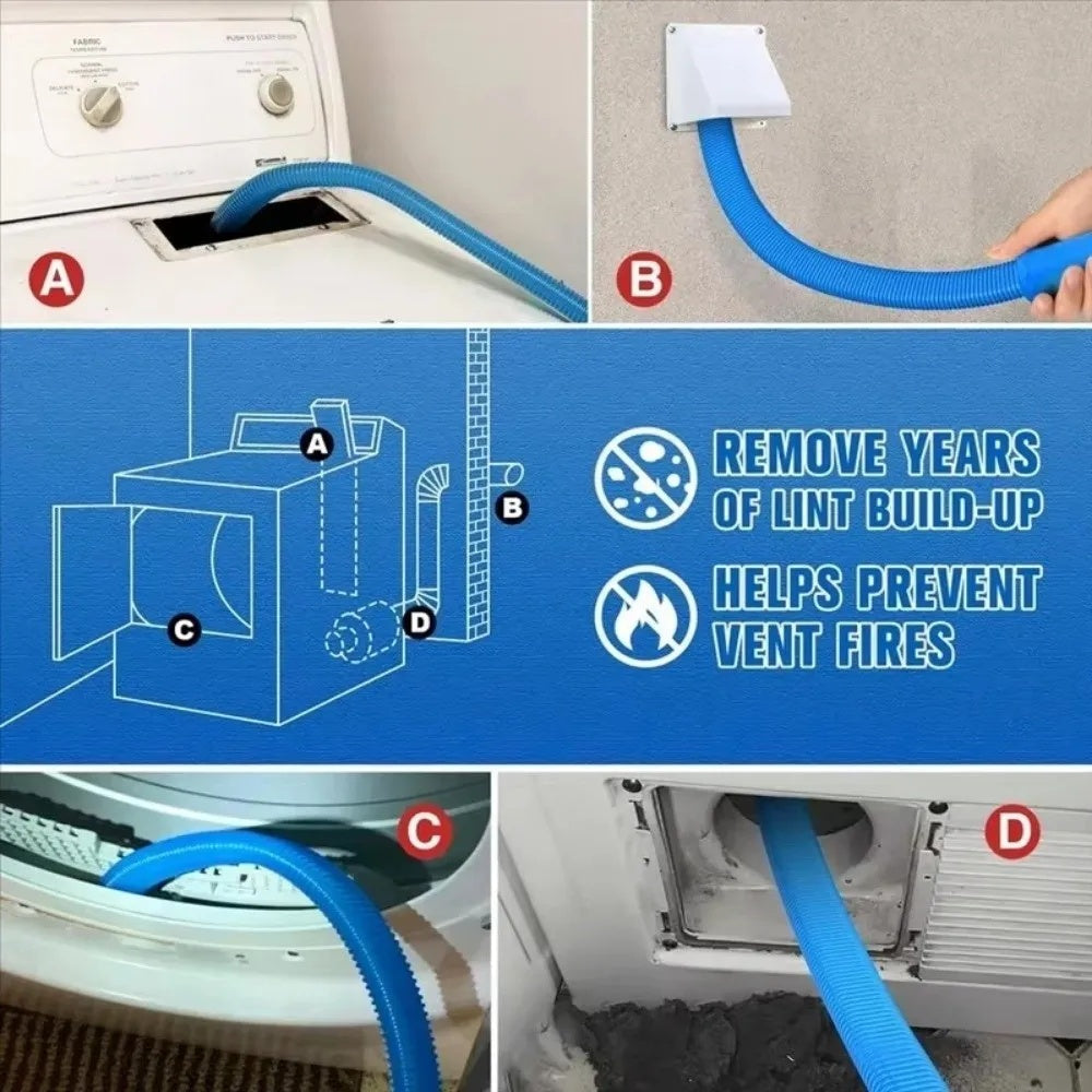 CleanerHose Staubsaugeraufsatz, Flexibel Für Trocknerlüfter und Enge Bereiche