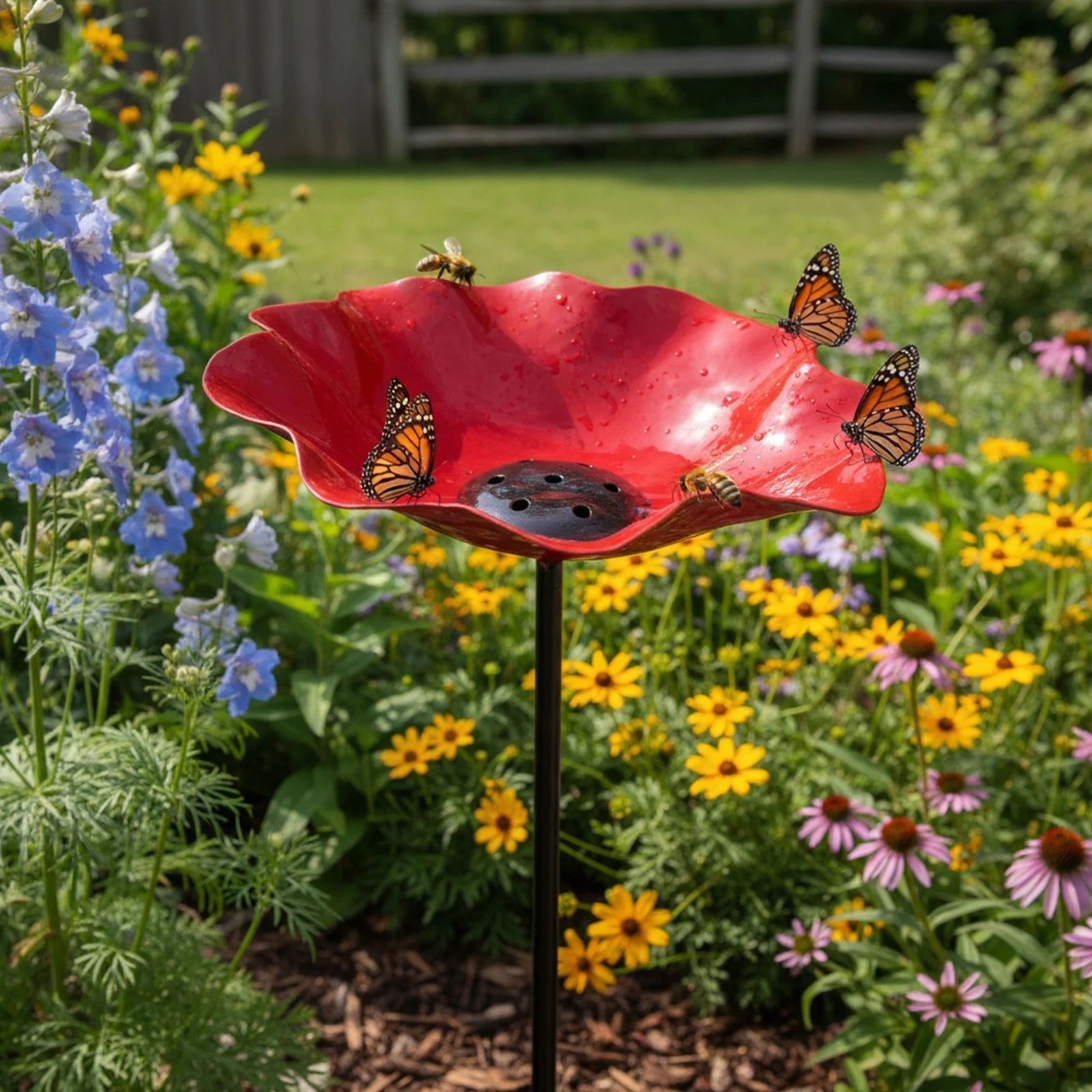 Blumenförmige Vogeltränke für Garten & Balkon