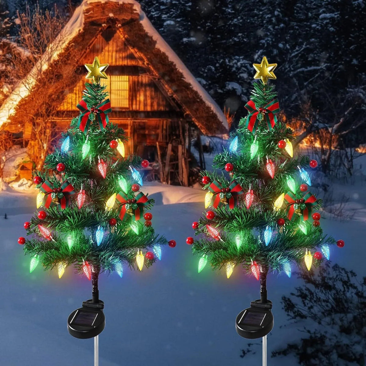 MiniTree – Solarbetriebene LED Weihnachtsbäumchen für Wege