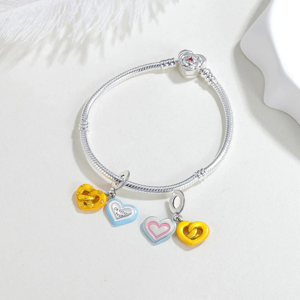 Oktoberfest Schmuck Armbandanhänger Silber, HerzGlanz