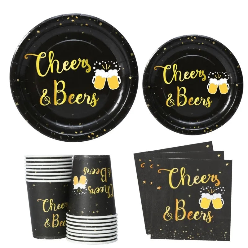Oktoberfest Einweg-Partygeschirr Set Cheers & Beers, 16 Gäste