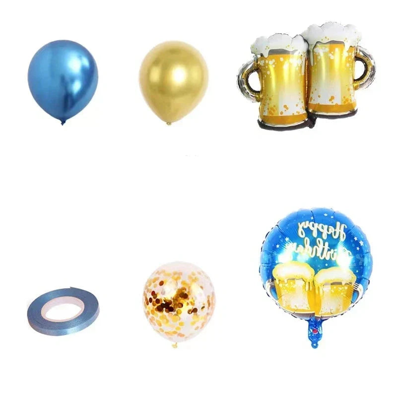 Oktoberfest Ballon-Set Bierkrug-Design, 16-teilig