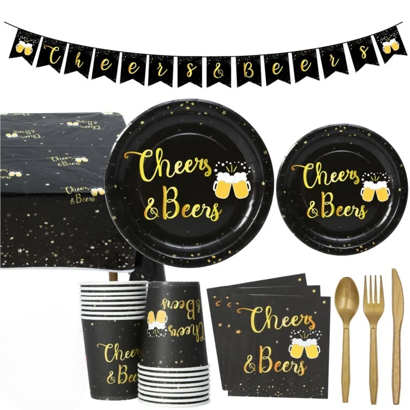 Oktoberfest Einweg-Partygeschirr Set Cheers & Beers, 16 Gäste