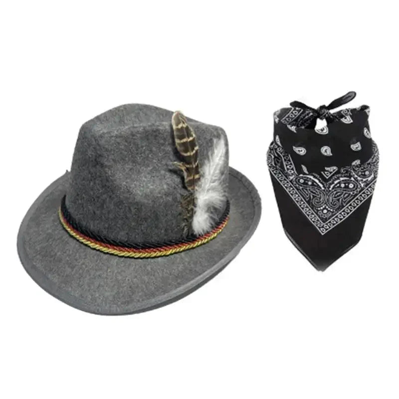 Trachten Accessoire-Set Oktoberfest, Hut & Schal Unisex