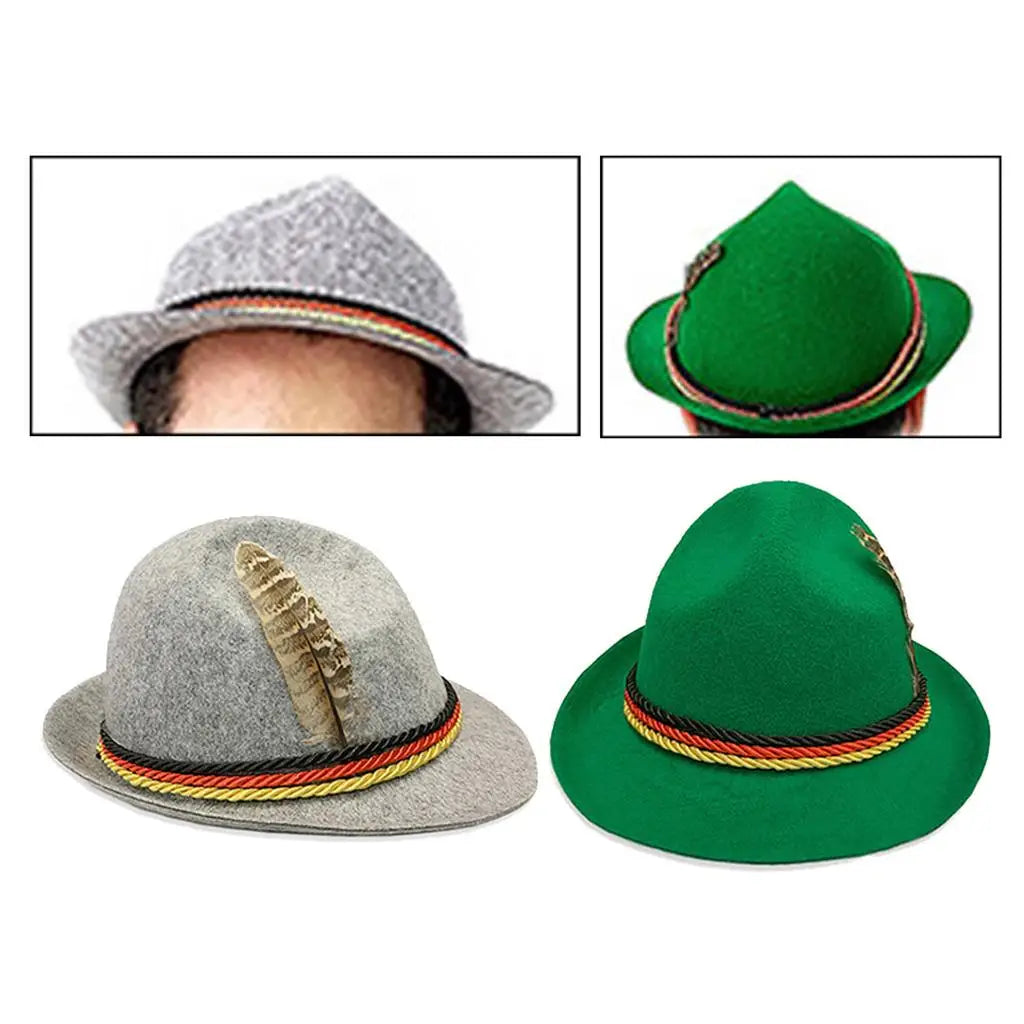 Bayerischer Trachtenhut mit Feder Oktoberfest, Filzhut Unisex