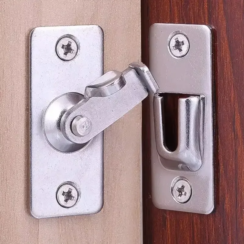 AngleLock 90°-Winkelriegel aus Edelstahl auf heller und dunkler Holzfläche