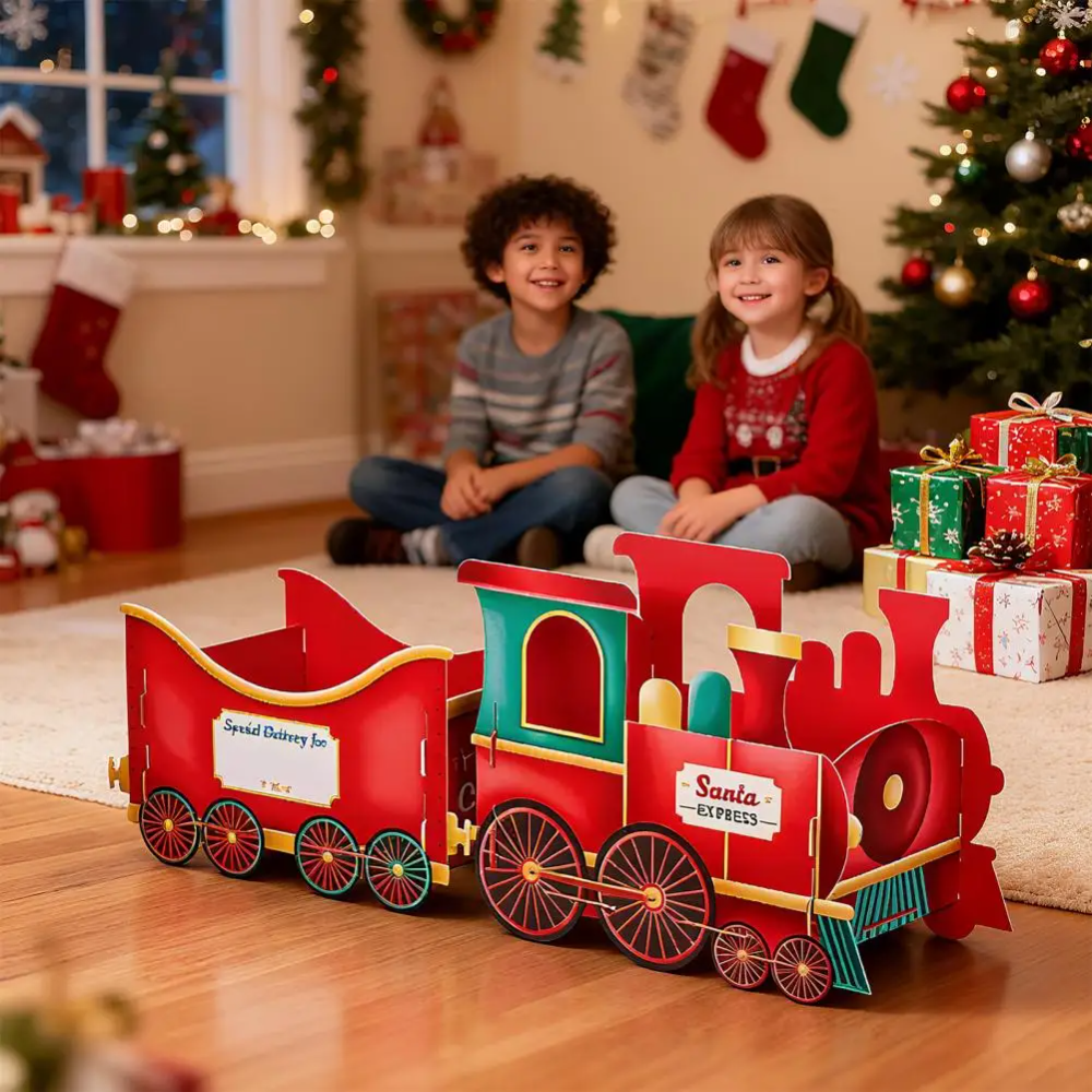 Weihnachts-Geschenkzug Lebkuchen-Design – Personalisierbare Zugdeko