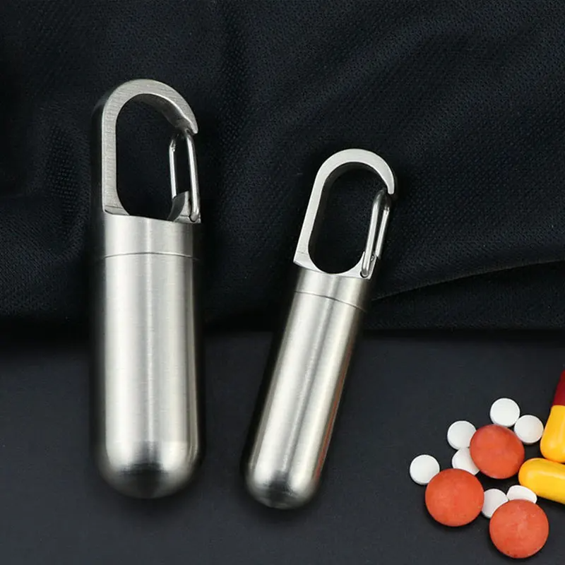 PillCapsule Edelstahl-Pillenbehälter Für Unterwegs