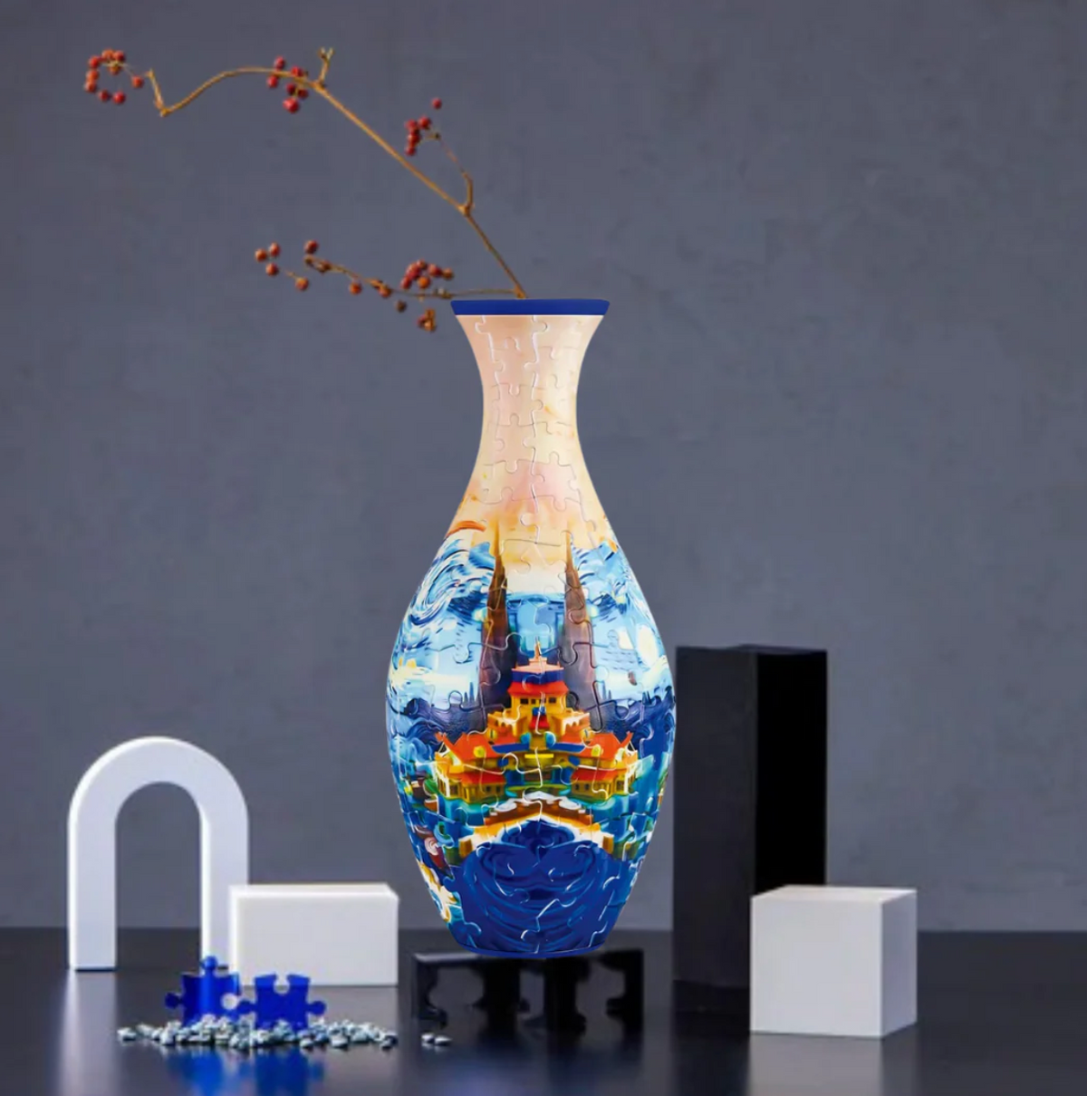PuzzleVase 160-Teiliges 3D-Puzzle Als Blumenvase