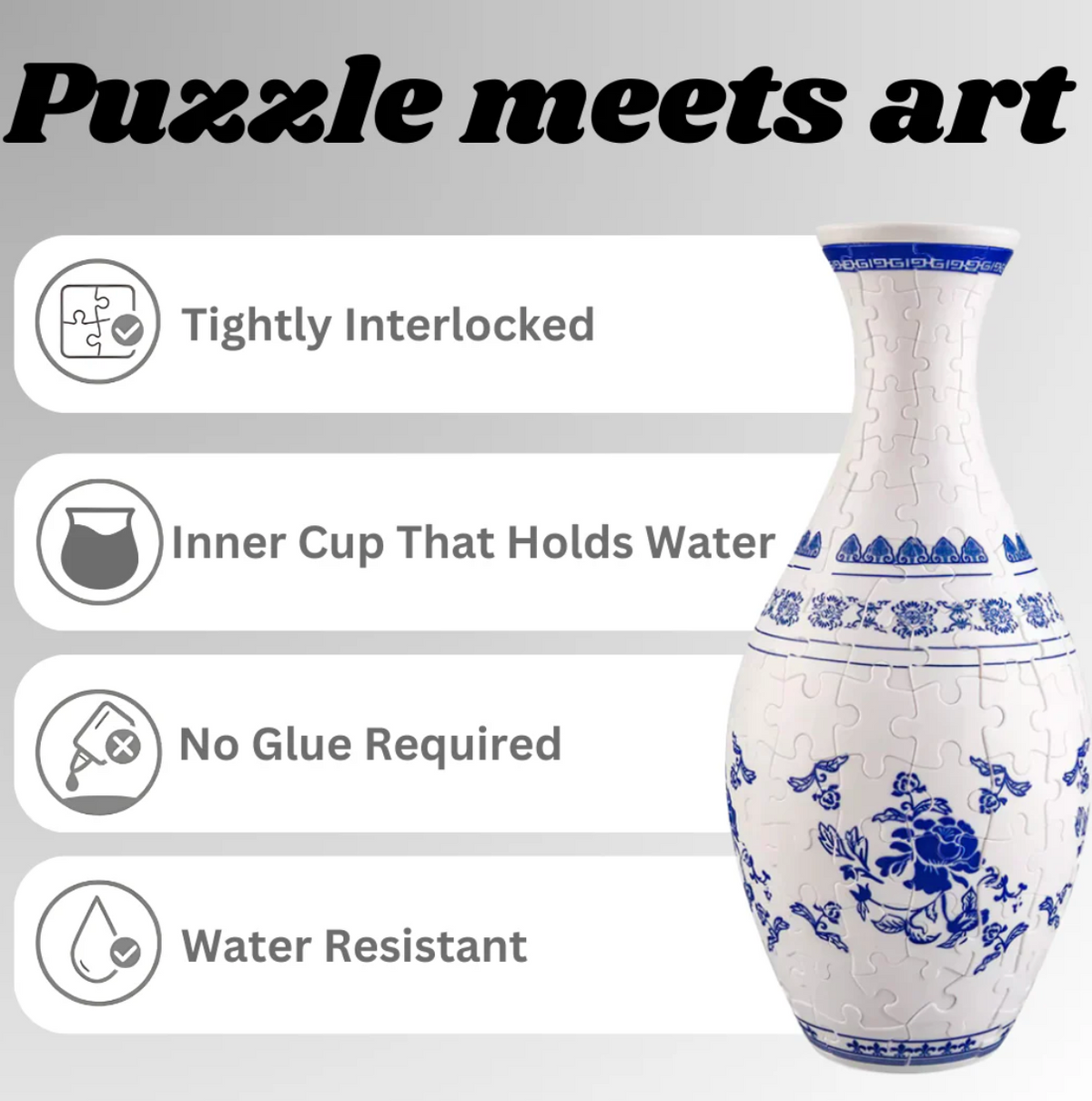 PuzzleVase 160-Teiliges 3D-Puzzle Als Blumenvase