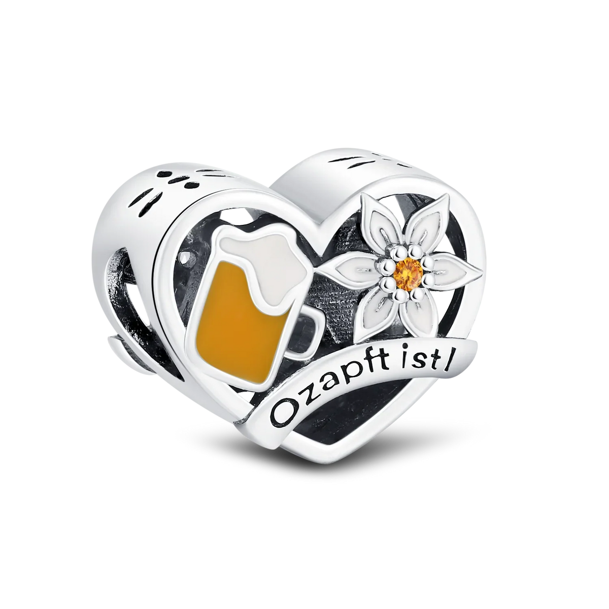 Oktoberfest Schmuck Armbandanhänger Silber, HerzGlanz
