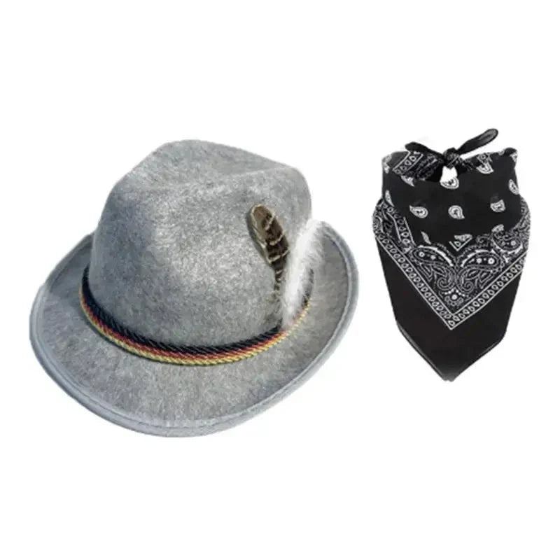 Trachten Accessoire-Set Oktoberfest, Hut & Schal Unisex