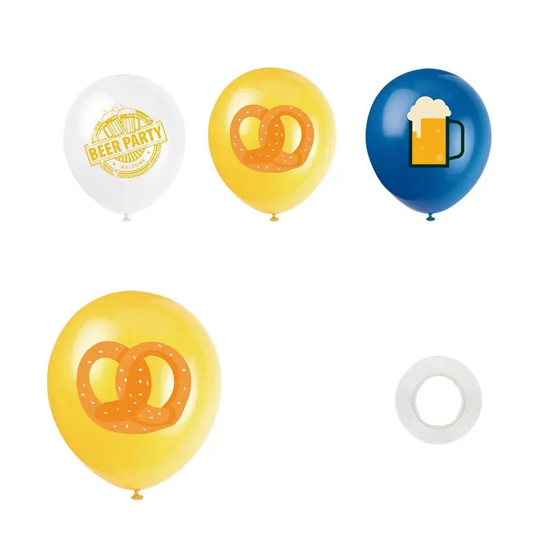 Oktoberfest Party-Deko Set, Banner Ballons Cake Topper