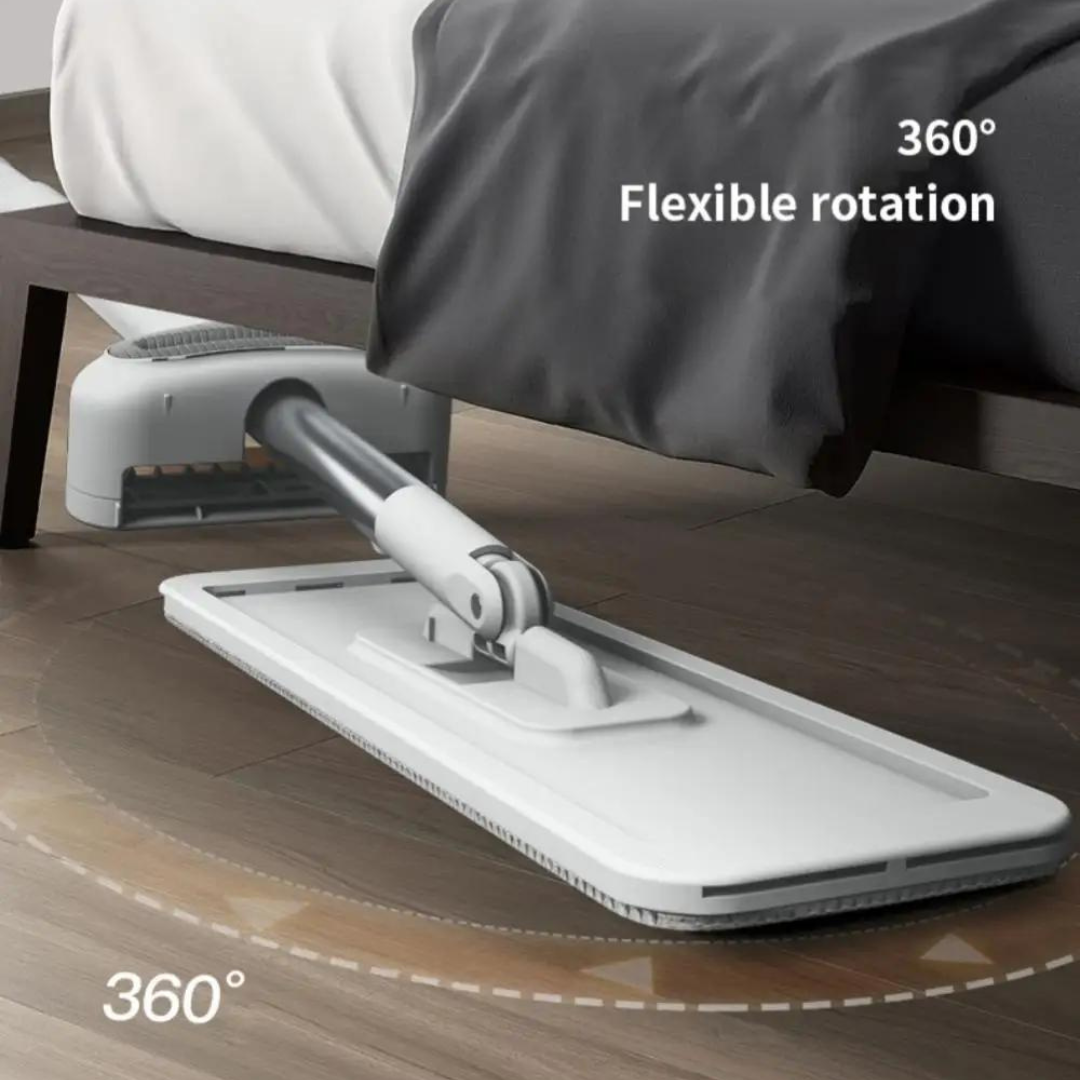 FlatMop mit 360 Grad drehbarem Wischkopf unter dem Bett