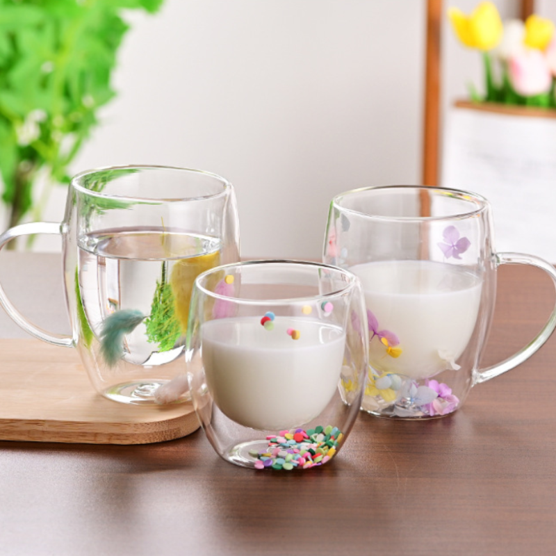 CrystalMug Doppelwandiges Glas, Isolierender Kaffeebecher