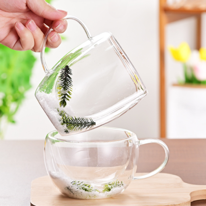 CrystalMug Doppelwandiges Glas, Isolierender Kaffeebecher