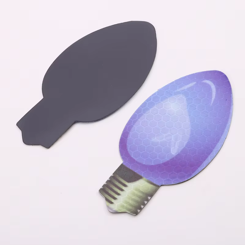 BulbMagnet Glühbirnen-Magnet von vorne mit reflektierender Oberfläche und von hinten mit Magnetfuß
