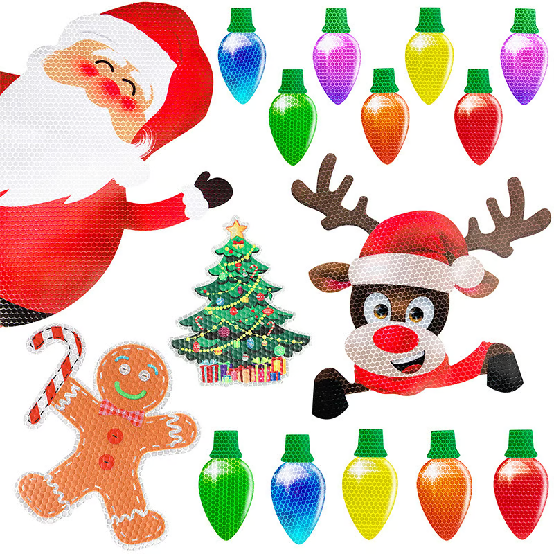 BulbMagnet Weihnachtsfiguren-Magnete: Weihnachtsmann, Rentier, Tannenbaum, Lebkuchenmann und Glühbirnen-Magnete
