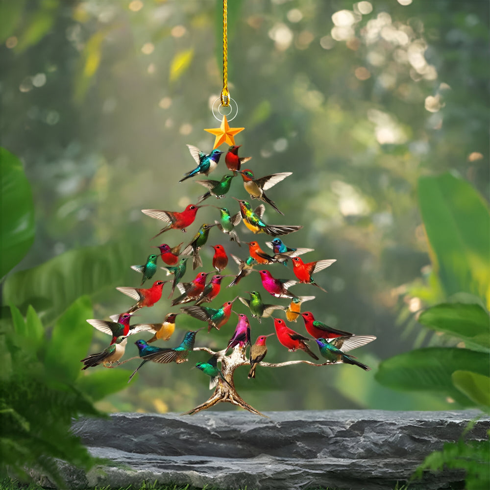 Christbaumschmuck Kolibri Acryl – Weihnachtsbaum Anhänger handgefertigt