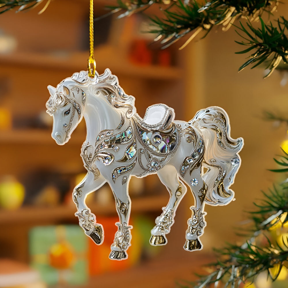 Pferd-Christbaumschmuck aus Acryl – Handgefertigt