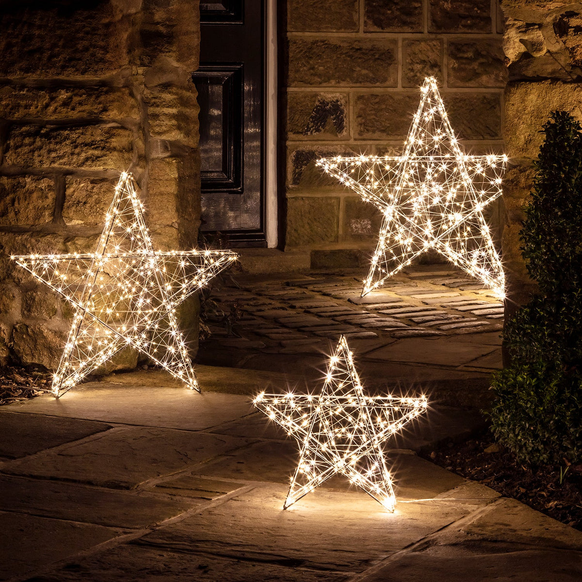 LED Stern 3D Weihnachtsdeko Außen – 35cm 8 Leuchtfunktionen