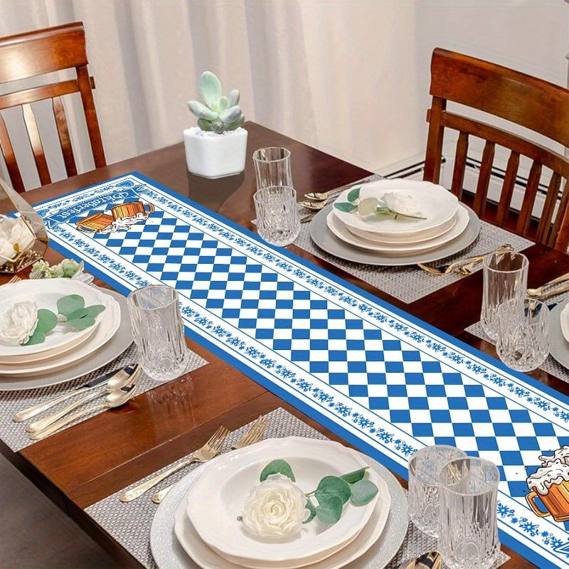 Oktoberfest Tafelläufer Bayerisches Rautenmuster, Tischdeko