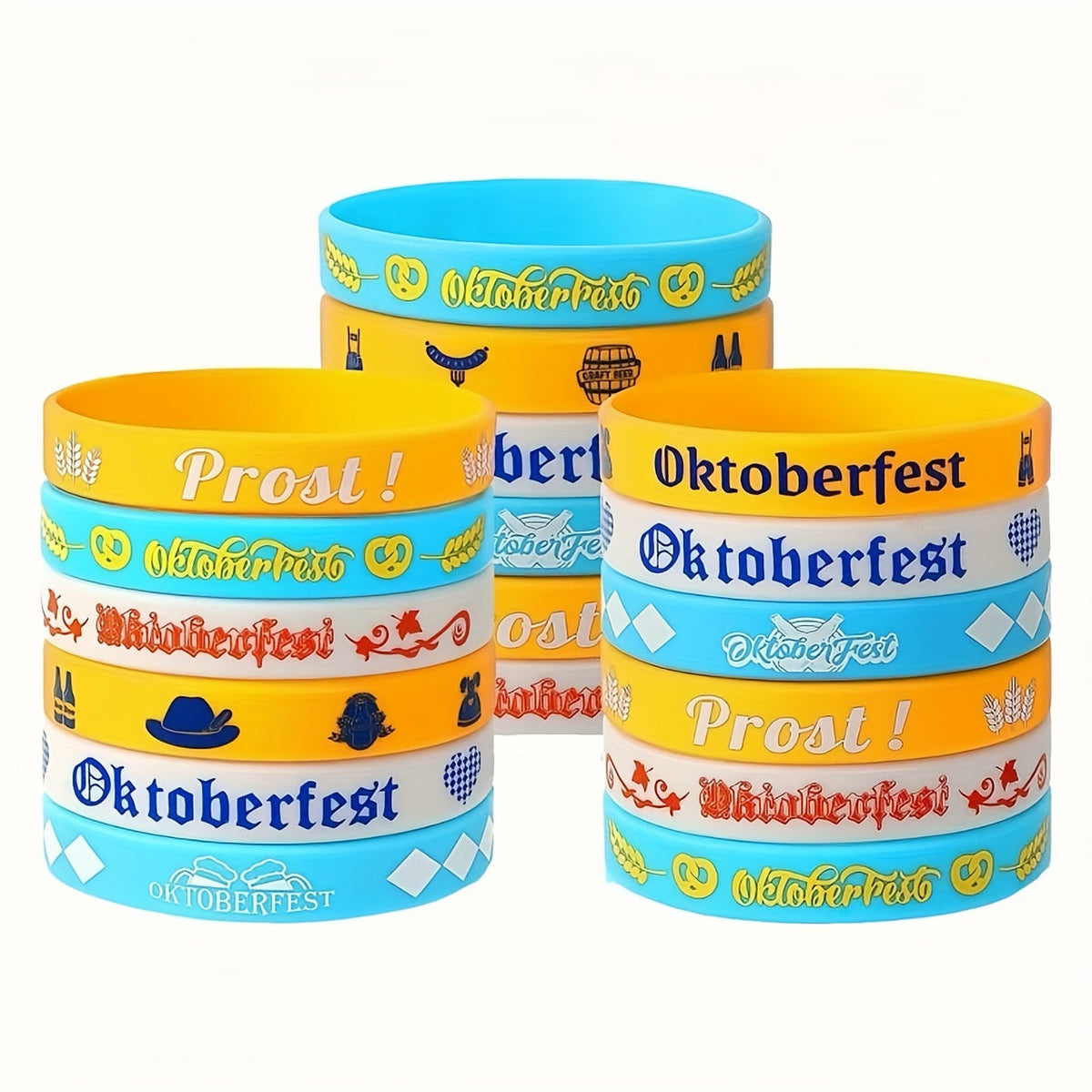 Oktoberfest Silikon Armbänder, Party Accessoire 24er-Set