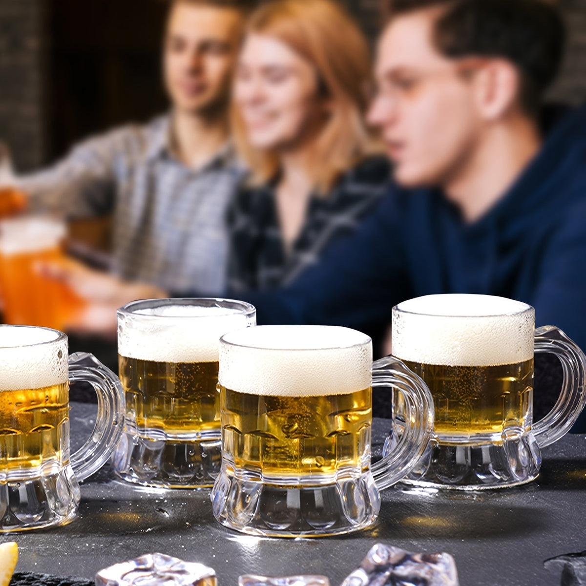 Mini Bierkrüge Oktoberfest Shotgläser, Klar Kunststoff 30er-Set
