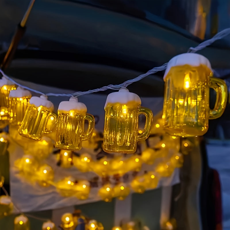 Oktoberfest Deko LED Bierkrug Lichterkette, 2er-Set