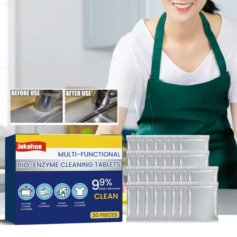 TotalClean Bio-Enzym Reinigungstabletten, Multi-Aktion Fleckenentferner